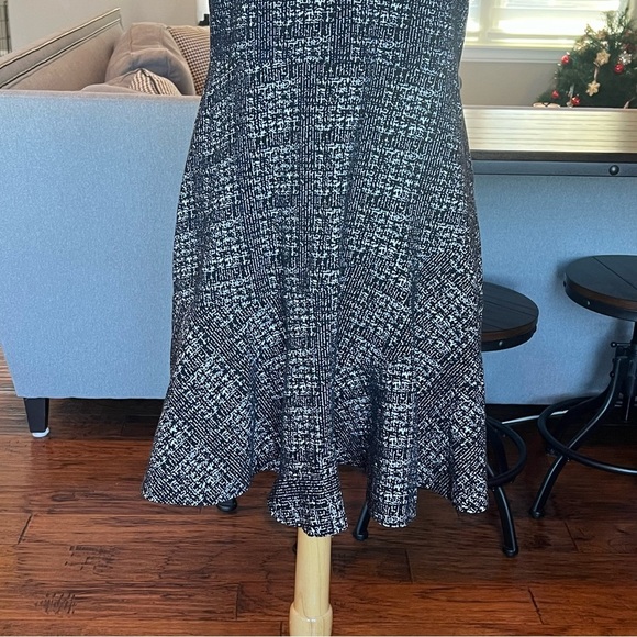 Maison Jules Dress Size Large Black White Print Fit & Flare Short Sleeve - Picture 3 of 16